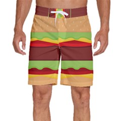 Cake Cute Burger Men s Beach Shorts by Dutashop