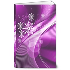 Purple Abstract Merry Christmas Xmas Pattern 8  X 10  Softcover Notebook by Sarkoni