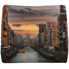 River Buildings City Urban Seat Cushion by Sarkoni