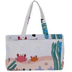 Cartoon Marine Life Marine Drawing Canvas Work Bag by Sarkoni