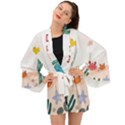 Cartoon Marine Life Marine Drawing Long Sleeve Kimono View1