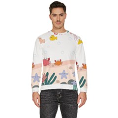 Cartoon Marine Life Marine Drawing Men s Fleece Sweatshirt by Sarkoni