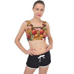 Fruit Snack Diet Bio Food Healthy V-back Sports Bra by Sarkoni