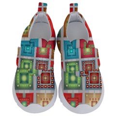 Tiles Pattern Background Colorful Kids  Velcro No Lace Shoes by Amaryn4rt