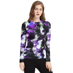 Abstract Canvas Acrylic Digital Design Women s Long Sleeve Rash Guard by Amaryn4rt