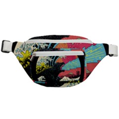 Retro Wave Kaiju Godzilla Japanese Pop Art Style Fanny Pack by Modalart