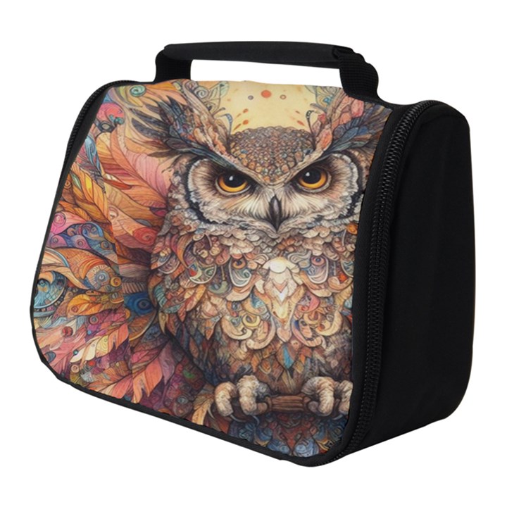 Drawing Olw Bird Full Print Travel Pouch (Small)