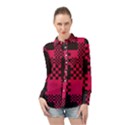 Cube Square Block Shape Creative Long Sleeve Chiffon Shirt View1