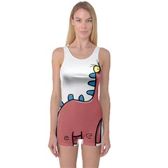 Dinosaur Dragon Drawing Cute One Piece Boyleg Swimsuit by Ndabl3x