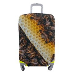 Yellow And Black Bees On Brown And Black Luggage Cover (small) by Ndabl3x