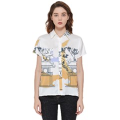 Poster Map Flag Lotus Boat Ha Noi Vietnam Short Sleeve Pocket Shirt by Grandong