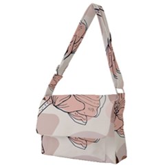 Abstract Flower Leaves Pattern Full Print Messenger Bag (l) by Grandong