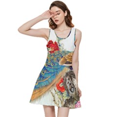 Birds Peacock Artistic Colorful Flower Painting Inside Out Racerback Dress by Sarkoni