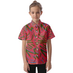 Pattern Saying Wavy Kids  Short Sleeve Shirt by Ndabl3x