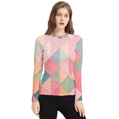 Background Geometric Triangle Women s Long Sleeve Rash Guard by Sarkoni