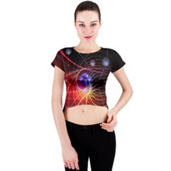 Physics Quantum Physics Particles Crew Neck Crop Top by Sarkoni