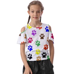 Pawprints Paw Prints Paw Animal Kids  Butterfly Cutout T-shirt by Apen