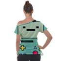 Adventure Time Beemo Bmo Illustration Cartoons Off Shoulder Tie-Up T-Shirt View2