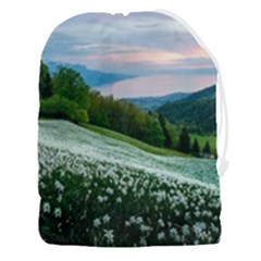 Field Of White Petaled Flowers Nature Landscape Drawstring Pouch (3xl) by Sarkoni