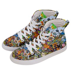 Cartoon Characters Tv Show  Adventure Time Multi Colored Women s Hi-top Skate Sneakers by Sarkoni