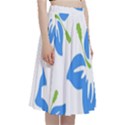 Hibiscus Wallpaper Flowers Floral A-Line Full Circle Midi Skirt With Pocket View3