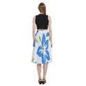 Hibiscus Wallpaper Flowers Floral A-Line Full Circle Midi Skirt With Pocket View4