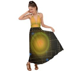 Technology System Backless Maxi Beach Dress by Modalart