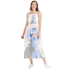 Achievement Success Mountain Clouds Boho Sleeveless Summer Dress by Modalart