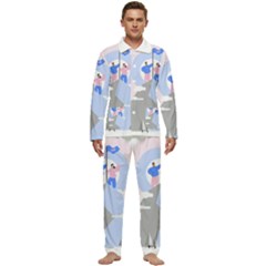 Achievement Success Mountain Clouds Men s Long Sleeve Velvet Pocket Pajamas Set by Modalart