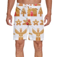 Gingerbread Food Snack Seasonal Men s Beach Shorts by Modalart