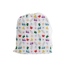 Snail Butterfly Pattern Seamless Drawstring Pouch (large) by Bedest