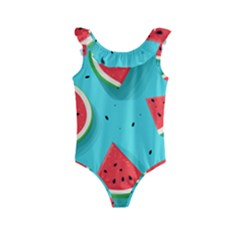 Watermelon Fruit Slice Kids  Frill Swimsuit by Bedest