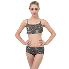 Camouflage Pattern Fabric Layered Top Bikini Set by Bedest