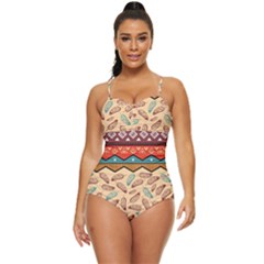 Ethnic-tribal-pattern-background Retro Full Coverage Swimsuit by Apen