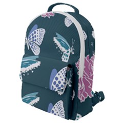 Butterfly Pattern Dead Death Rose Flap Pocket Backpack (small) by Ravend