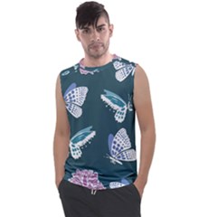 Butterfly Pattern Dead Death Rose Men s Regular Tank Top by Ravend