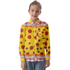 Pizza Table Pepperoni Sausage Kids  Long Sleeve Shirt by Ravend