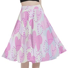 Valentine Background Hearts Bokeh A-line Full Circle Midi Skirt With Pocket by Ravend