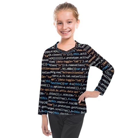 Close Up Code Coding Computer Kids  Long Mesh T-shirt by Amaryn4rt