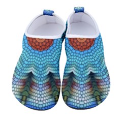 Pattern Blue Brown Background- Kids  Sock-style Water Shoes by Amaryn4rt