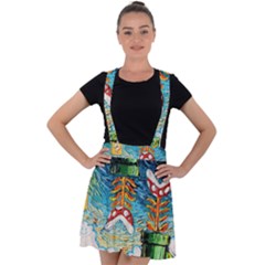 Cartoon Game Games Starry Night Doctor Who Van Gogh Parody Velvet Suspender Skater Skirt by Modalart