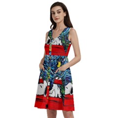 Dog House Vincent Van Gogh s Starry Night Parody Sleeveless Dress With Pocket by Modalart