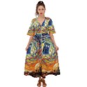 Tardis Starry Night Doctor Who Van Gogh Parody Kimono Sleeve Boho Dress View1