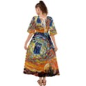 Tardis Starry Night Doctor Who Van Gogh Parody Kimono Sleeve Boho Dress View2