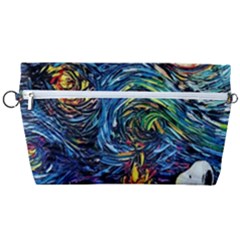 Dog Cartoon Starry Night Print Van Gogh Parody Handbag Organizer by Modalart