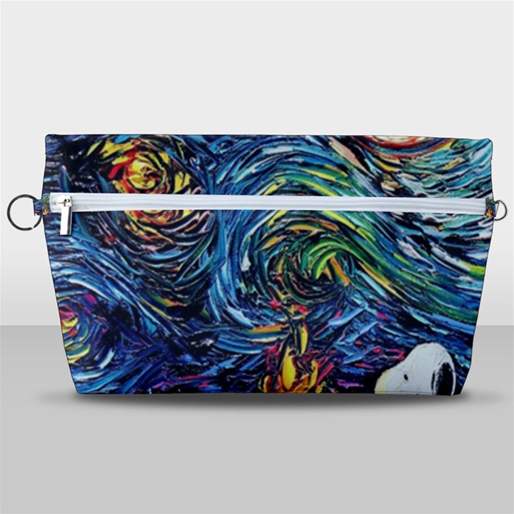 Dog Cartoon Starry Night Print Van Gogh Parody Handbag Organizer