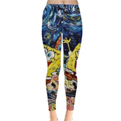 Art Cartoon Starry Night Van Gogh Everyday Leggings  by Modalart