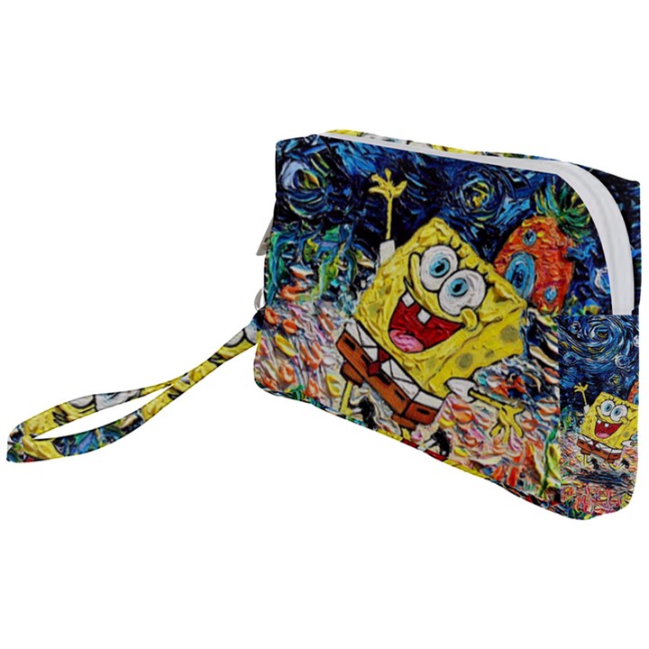 Art Cartoon Starry Night Van Gogh Wristlet Pouch Bag (Small)