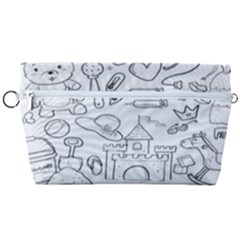 Baby Hand Sketch Drawn Toy Doodle Handbag Organizer by Pakjumat