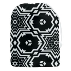 Black And White Pattern Background Structure Drawstring Pouch (3xl) by Pakjumat